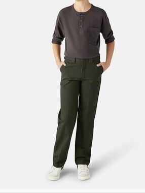 Dickies Boys Twill Slim Fit Straight Leg Pants